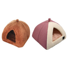 2 pezzi Morbida cuccia per gatti con cuscino, calda e antiscivolo, tenda per animali domestici, cuccia per cuccioli, gattini, gatti da interno,