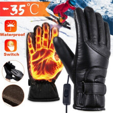 Elektrisch beheizbare Handschuhe, wasserdichter Touchscreen, tragbarer Akku, geeignet für Radfahren/Motorradfahren/Wandern/Snowboarden