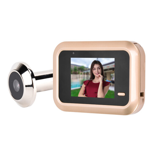 Campainha de vídeo inteligente com olho mágico digital e tela LCD de 2,4 polegadas. Câmera de segurança para porta com ângulo ultra grande 2