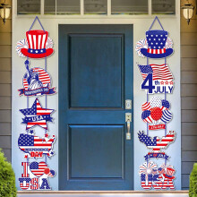Decorazione per la porta del 4 luglio – Striscione esterno con bandiera americana, decorazione patriottica per il portico per il Giorno
