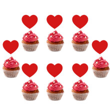 Love Heart Cupcake Toppers Red 12 pcs