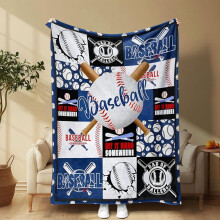 Baseball Pattern Throw Blanket Soft Warm 50x60 Inch