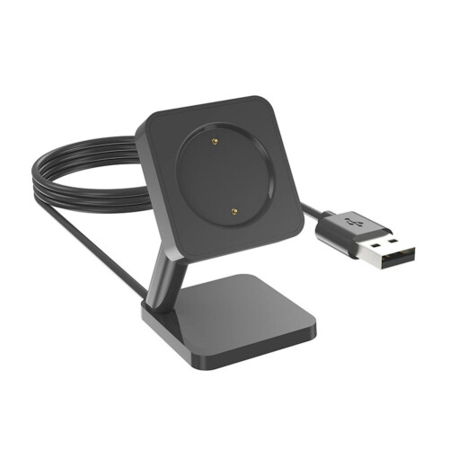 Carregador funcional com suporte compatível com Amazfit Bip6, projetado com conexão USB.