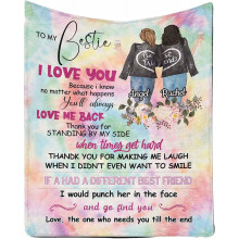 Manta personalizada para mi mejor amiga de parte de mi mejor amiga. Gracias por estar a mi lado en los momentos difíciles. Mantas decorativas (40*50