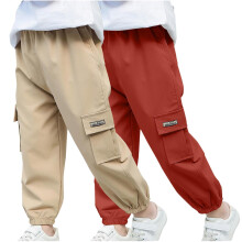 2PC Poikien Cargo Joggers -housut, nopeasti kuivuvat vaellushousut, kevyet ulkoiluhousut, 10–11-vuotiaat