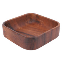 Bandeja cuadrada rústica de madera para servir – Plato de frutas y aperitivos de estilo chino, 30 x 30 x 6 cm, 6 cm de grosor, ideal para té,