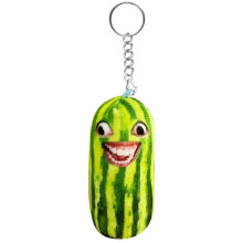 Neuer, weicher Wassermelonen-Plüsch-Schlüsselanhänger mit lustiger Stimme und lustigem Gesicht – niedliches Fruchtspielzeug, kreatives