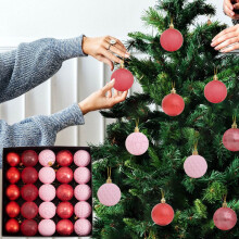 25 stuks 2,4 inch vintage kerstornamenten met een verweerd craquelé-effect voor retro kerstboomdecoratie, met een door de wind bekrast effect.