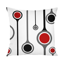 Conjunto de 4/2/1 capas de almofada com estampa geométrica listrada em vermelho e preto, 45x45 cm (18"x18"), capas de almofada abstratas modernas
