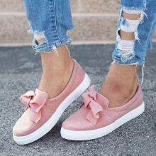 Willtoo platform sneakers voor dames - comfortabele instapschoenen met roze strik