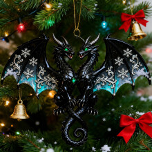 Drachenförmige Weihnachtsdekoration, festliche Anhänger, Weihnachtsdeko für drinnen und draußen