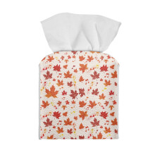 ZIABUTLE Maple Leaves leren tissueboxhoes – Vierkant & Rechthoekig, vrolijk herfstdesign, zachte organizer voor gezichtstissues, compatibel met