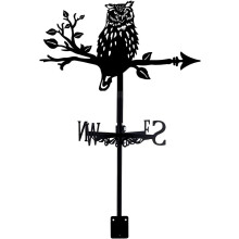 Ανεμοδείκτης Owl – Ανεμοδείκτης ζώων από σφυρήλατο σίδερο για διακόσμηση στέγης,