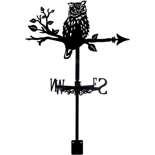 Ανεμοδείκτης Owl – Ανεμοδείκτης ζώων από σφυρήλατο σίδερο για διακόσμηση στέγης,
