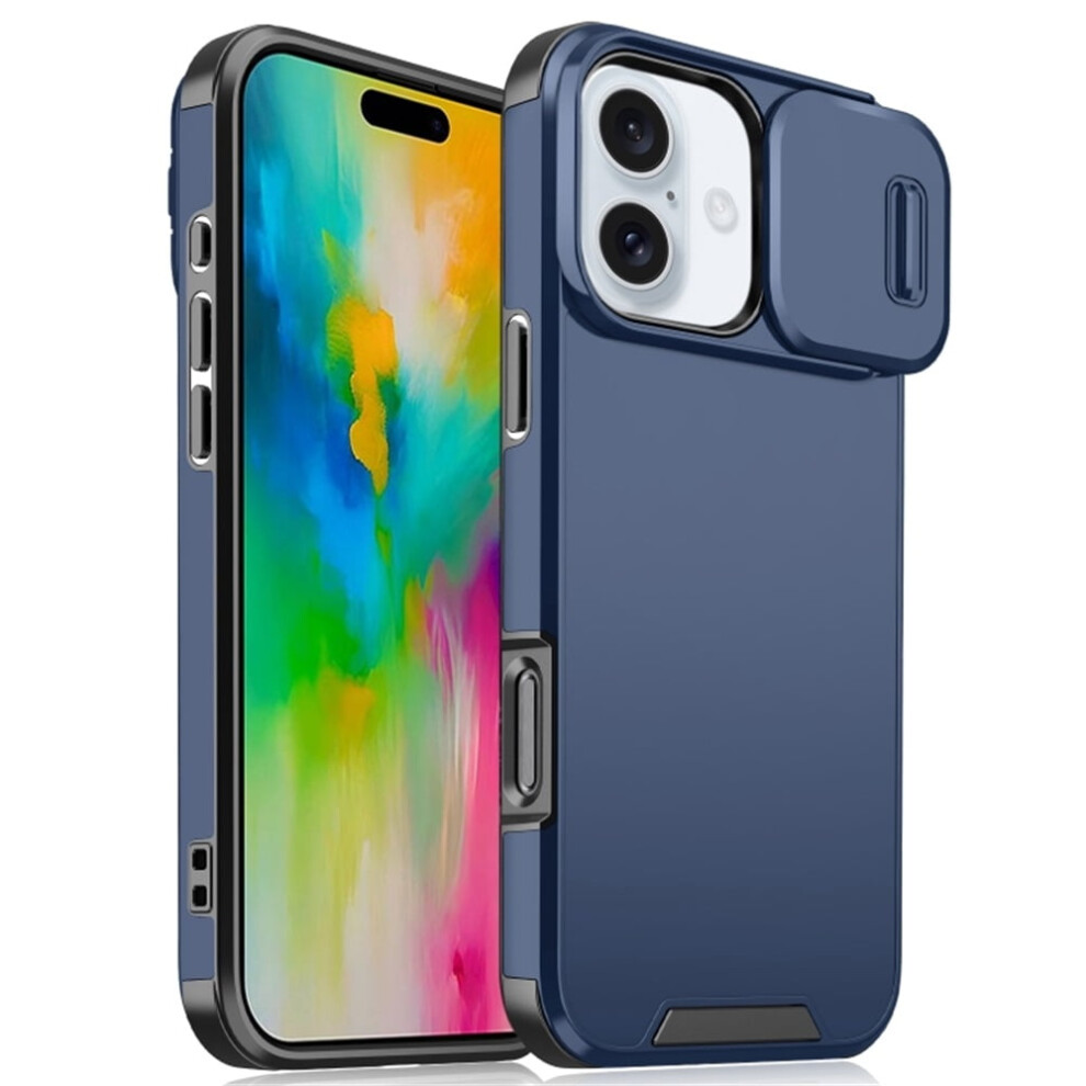 Iphone 16 (6.1") Case Â Magsafe Compatible, Shockproof, Built-In Slide Camera Cover, Blue 9340959416608