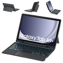 Toetsenbordhoes compatibel met Samsung Galaxy Tab A9Plus 11 inch (SM-X210/X216/X218) met 7 kleuren achtergrondverlichting en trackpad.