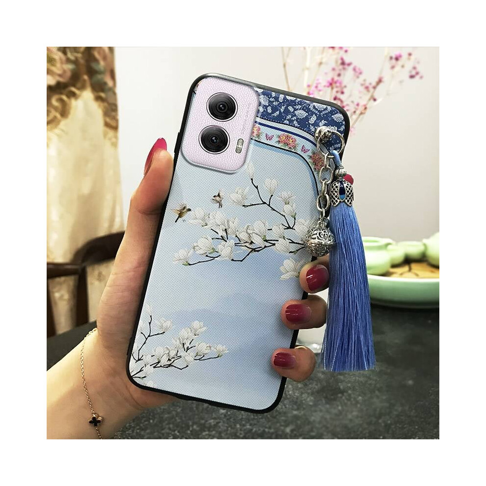 Moto G Power 5G 2024 Phone Case – Shockproof Silicone Back Cover, Anti-Dust, Anti-Knock, Tassel, Chinese Style, Dirt-Resistant, Durable Tpu 9340959417018