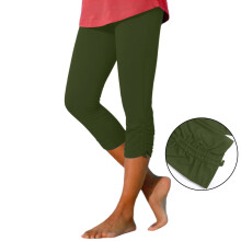 Női katonai zöld capri leggings – rugalmas, térdig érő, nyári és edzős, kompressziós fazon, 2026Fashion