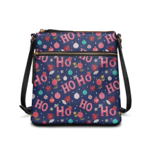 Kabelka cez rameno s vianočnou potlačou HO pre ženy, malá crossbody taška, nepremokavá brašňa s nastaviteľným širokým popruhom na