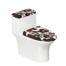 Juego de 2 fundas para asiento de inodoro con estampado de vaca, universales, redondas, para asiento y cisterna, elásticas y suaves, lavables a