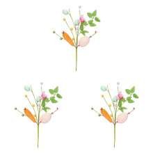 3-delige lente-paasbloemenstelen met pastelkleurige eieren – vaasvulling, tafelstuk, krans en woondecoratie (A)