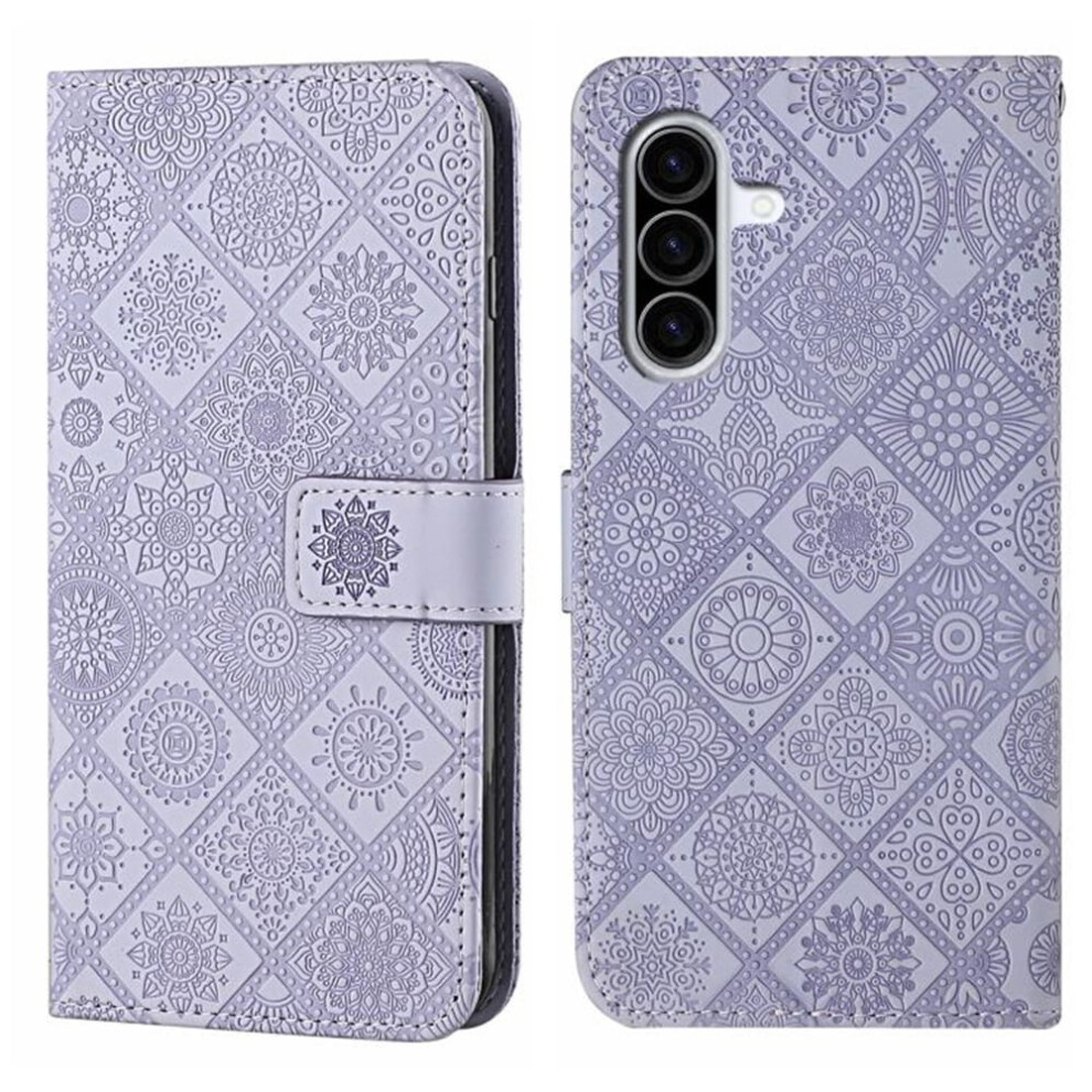 Pu Leather Flip Wallet Case With Magnetic Closure & Card Slots, Compatible With Samsung Galaxy A36 5G 6.7" Purple 9340959417797
