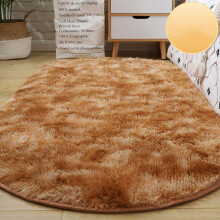 Ovaler Shaggy-Teppich, waschbar, für Badezimmer, Schlafzimmer, Mädchenzimmer, Wohnzimmer, flauschig, klein (80 x 120 cm)