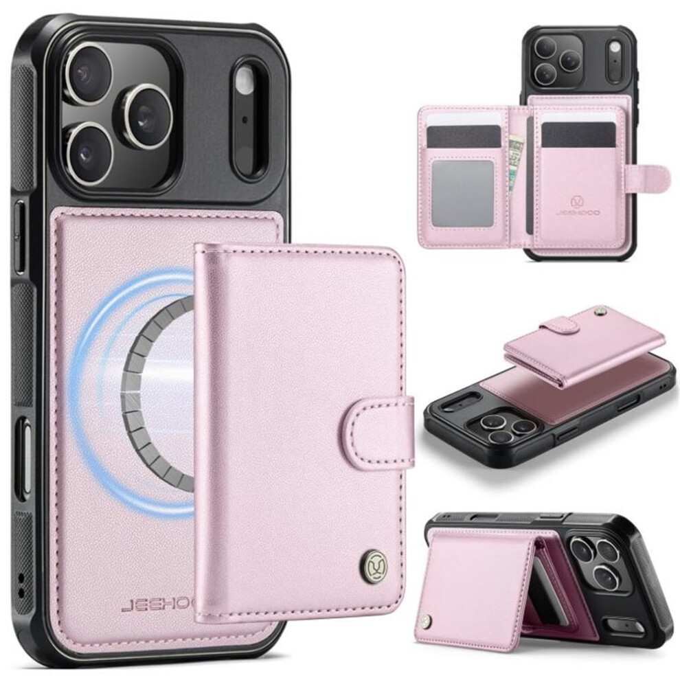 Jeehood Case For Iphone 17 Pro: Rfid-Blocking, Magsafe-Compatible, Detachable 2-In-1 Wallet With Snap Card Holder, Pu Leather, Kickstand, Magnetic 9482726159384