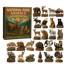 Calendrier de l'Avent 2025 des parcs nationaux – Compte à rebours de Noël de 24 jours avec paysages acryliques 2D et décorations animalières à