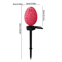 stuk solar tuinverlichting — 43 cm, decoratieve eivormige nachtlamp voor buiten, waterdicht, automatisch aan/uit voor tuinpaden en terrassen (rood)