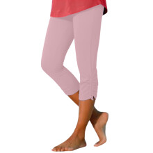 Capri Leggings for Women Pink Stretchy Knee-Length Trousers