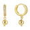 Brincos de argola com pingente, banhados a ouro 18K. 1