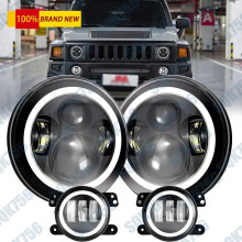 Do Hummer H2H3T06-10 7" orlach Halo LED DRL & Soilse Ceo 4" Kit Comhcheangailte