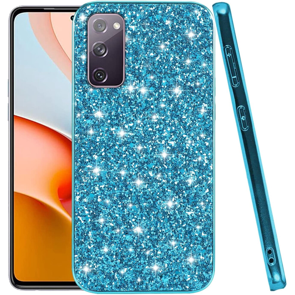 Compatible With Samsung S20 Fe Case Â Glitter Shockproof Bling Sparkly Soft Tpu/Pc Protective Cover For Women (Blue) Blue 9193271116066