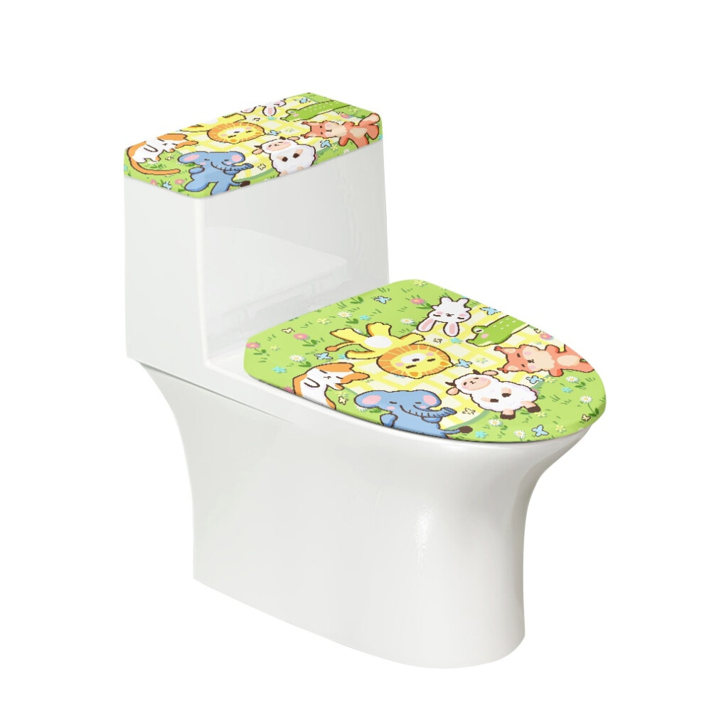 Animal Pattern Toilet Lid And Tank Cover Set 2-Pc 9122141674092