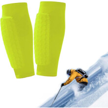 Ski Shin Guards for Kids Adults and Teens, Breathable Elastic Leg Pads with Anti-Collision Protection for Skiing and Snowboarding
