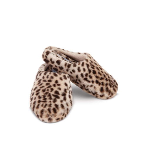 PajamaGram Γυναικείες Παντόφλες Υπνοδωματίου Leopard Slip-On, Μεσαίες