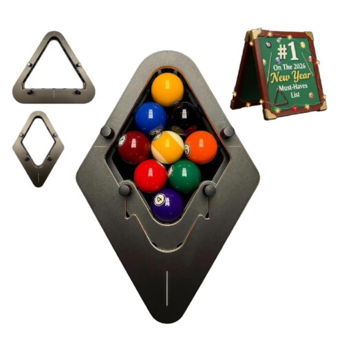Bitman-Rack8/9-Ball PRO Precision Billiard Rack – Τρίγωνο από κατεργασμένο ξύλο, Εργαλείο σφιχτής