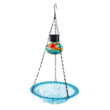 Voederbak voor kolibries op zonne-energie - Hangende voederbak voor vogels met verlichte lantaarn, tuindecoratie, kolibriepatroon
