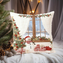 Funda de almohada navideña de 18x18 pulgadas, multicolor, con temática invernal, para sofá, cama o sillón. Compatible con rellenos estándar.