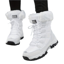 Botas de nieve Willtoo para mujer, antideslizantes, forradas de piel, cómodas, para invierno, color blanco.