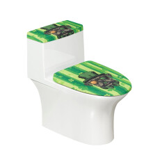 Dapper Dog vert - Lot de 2 housses de siège de toilette extensibles, compatibles avec toutes les formes de toilettes grâce à leur base élastique.