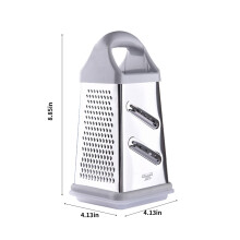 Stainless Steel Box Grater for Cheese, Vegetables & Ginger – Dishwasher Safe, Gray, Gifts for Friends