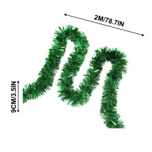 Guirlanda de Natal de 78,7 polegadas (200 cm), enfeites metálicos para árvore de Natal, ideal para decoração de festas de aniversário e outras