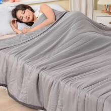 Lightweight Summer Quilt Full/Queen, Breathable Washed Cotton & Cooler Fiber Ice Blanket, Skin-Friendly for All Seasons