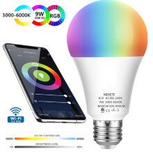 Ampoule LED connectée WiFi, contrôle à distance via application gratuite, compatible avec Amazon Alexa et Google Assistant