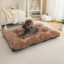 Pet Beds Thick Breathable Memory Foam Sofa Padded Dog Bed with Bed Liner, Brown, 18x12in