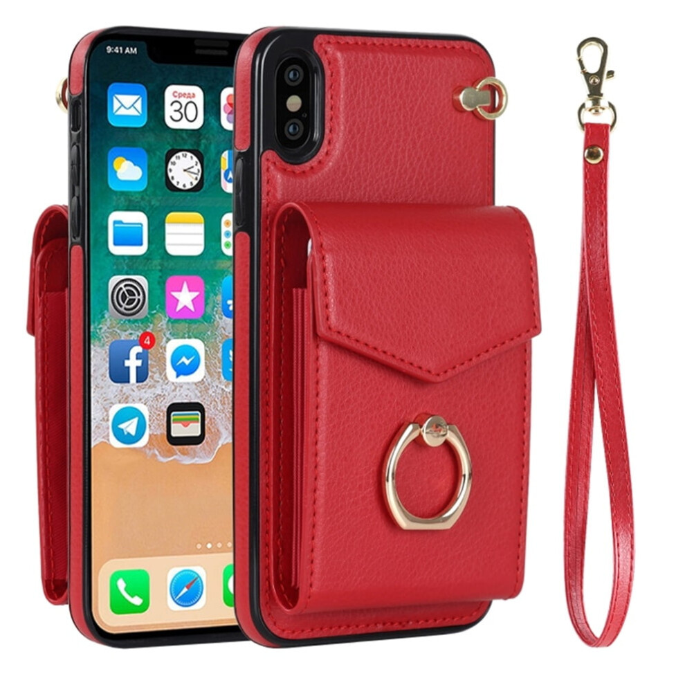 Pu Leather Wallet Case For Iphone Xs Max Red 9122141675808