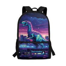 Rucsac școlar cu imprimeu de dinozauri, ușor și durabil, cu bretele căptușite, compatibil cu clasele preșcolare și elementare (17")