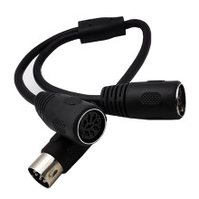 Cable divisor de gran tamaño, adaptador en Y de 8 pines DIN (1 macho a 2 hembras) para sistemas de sonido envolvente.